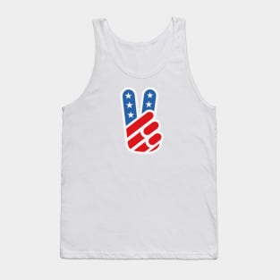 American Peace Sign (Full Color on White) Tank Top